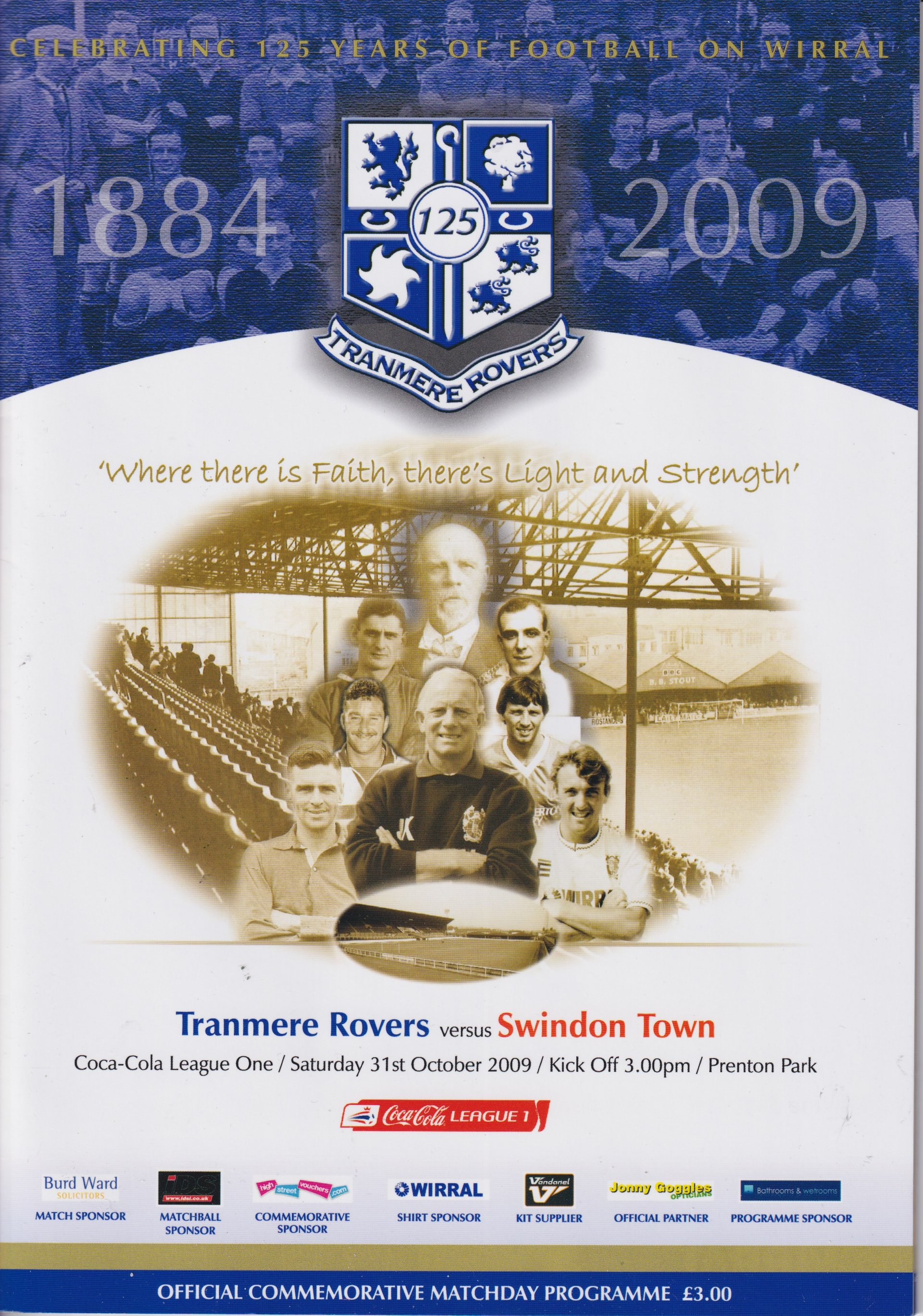 Tranmere Rovers v Swindon Town match programme